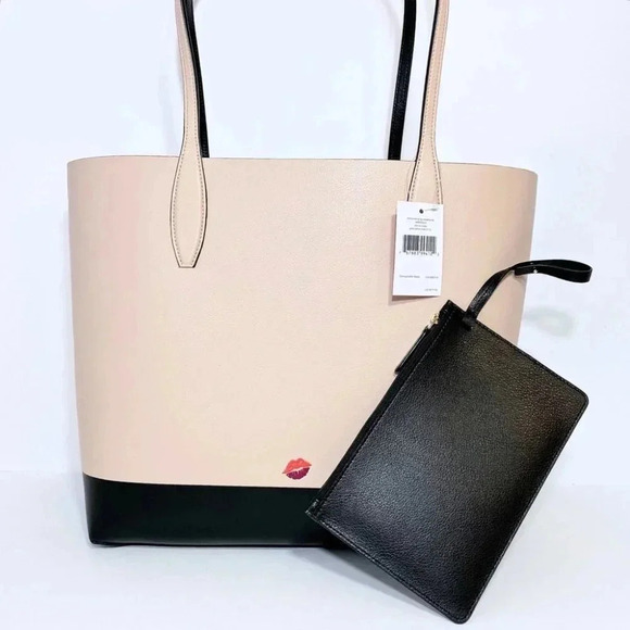 Kate Spade Disney Minnie Mouse Tote Bag with Black Wristlet Pouch Set NWT - Picture 6 of 12